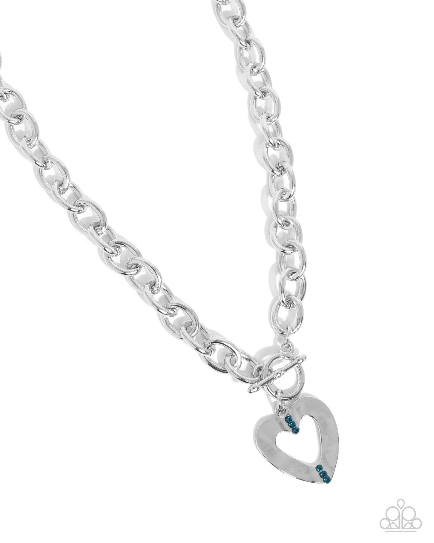Complete Look chainlink blue Heart and bracelet set