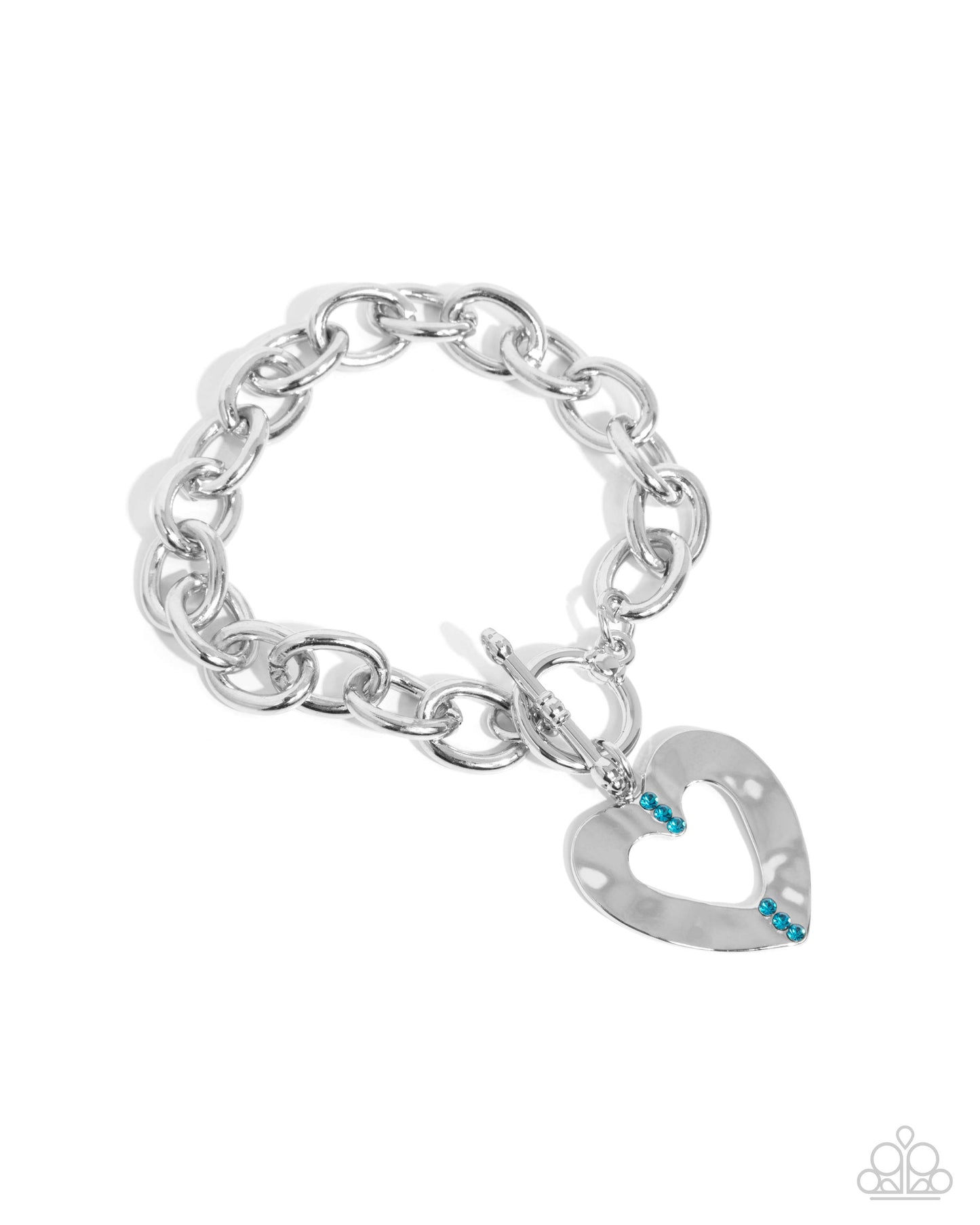 Complete Look chainlink blue Heart and bracelet set