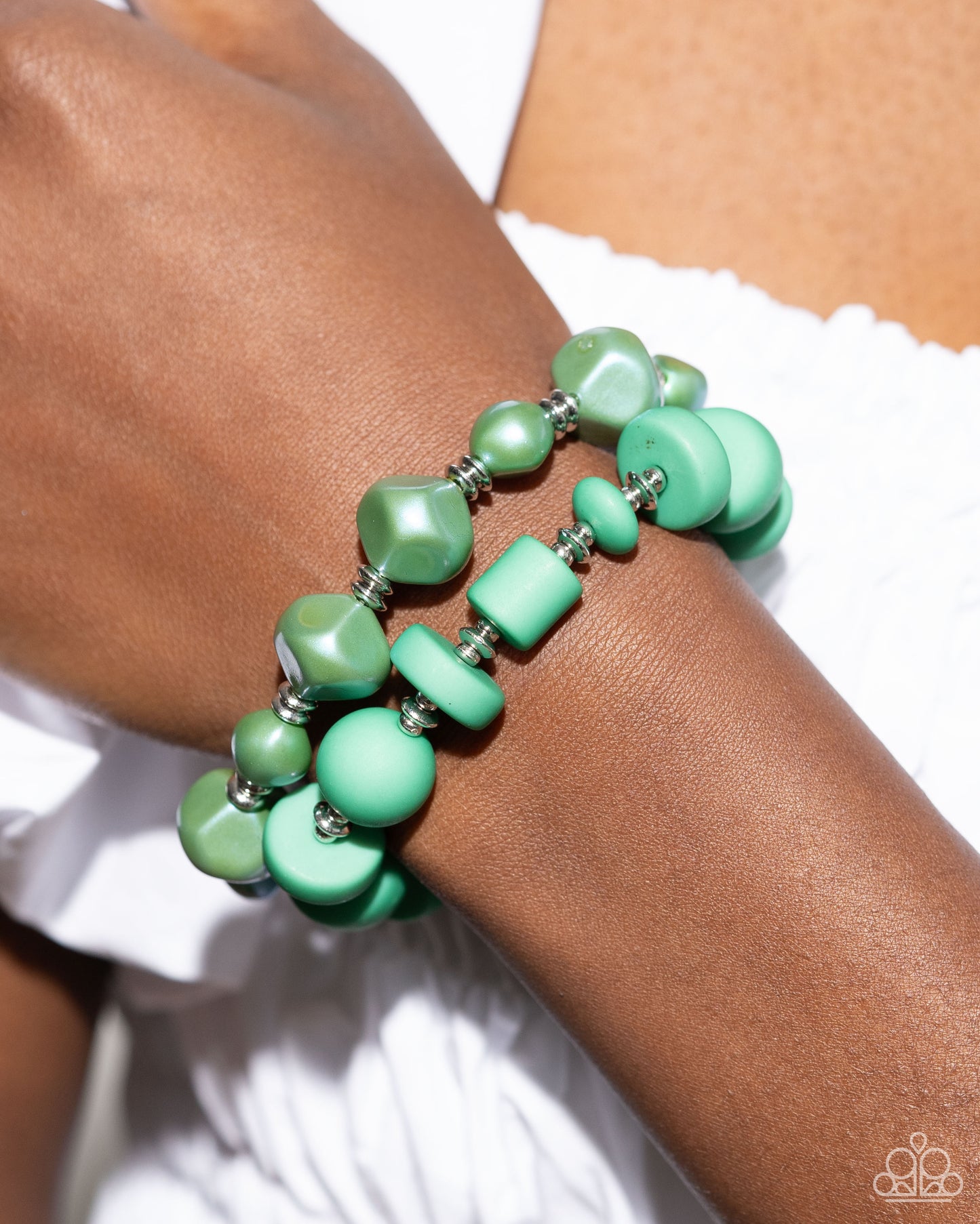 Complete Look Green beaded necklace and bracelet set