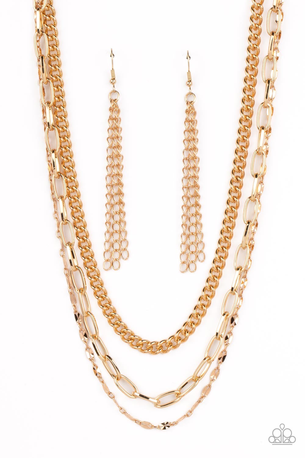 Galvanized Grit - gold necklace ￼