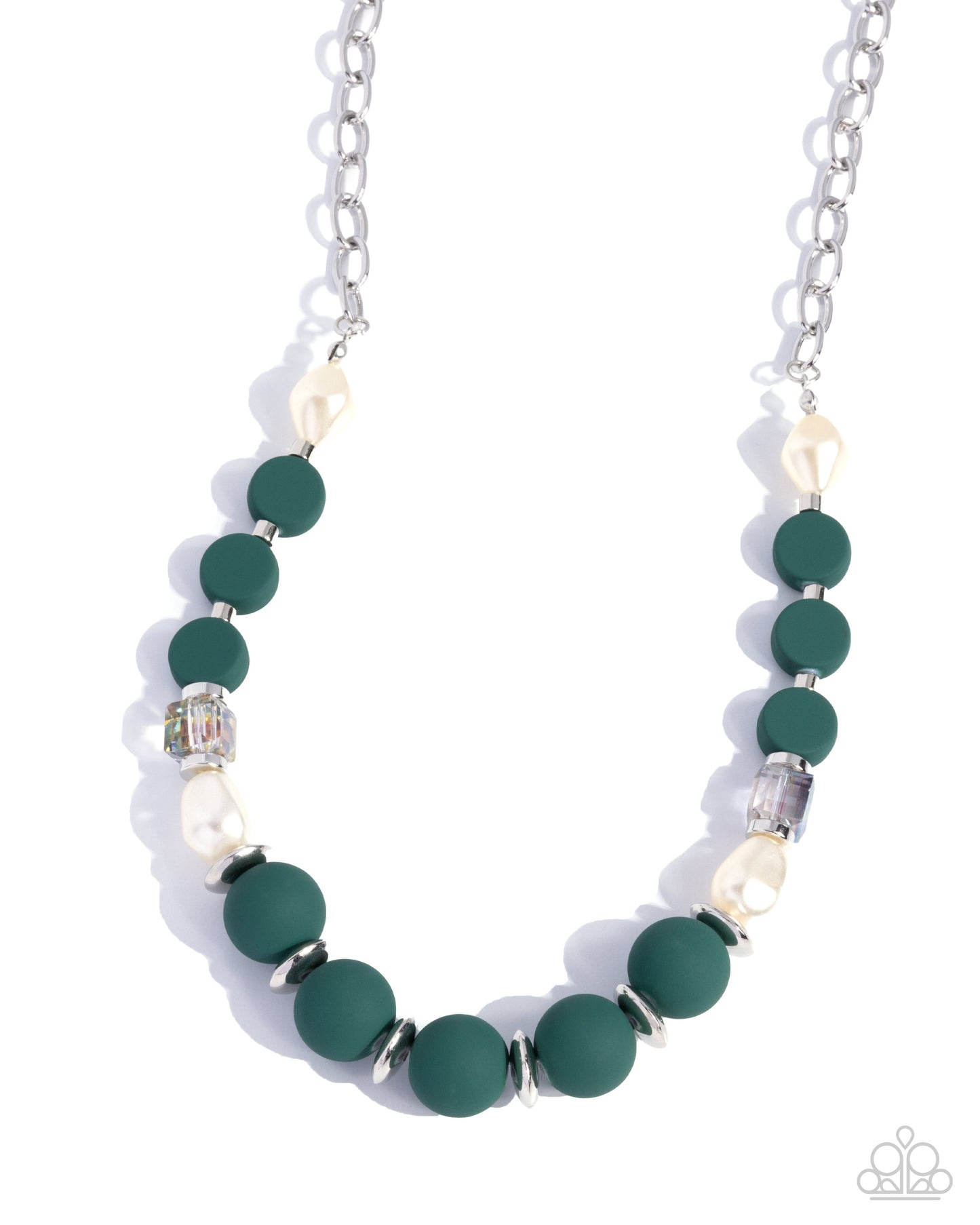 Complete Look green and white bracelet and necklace set