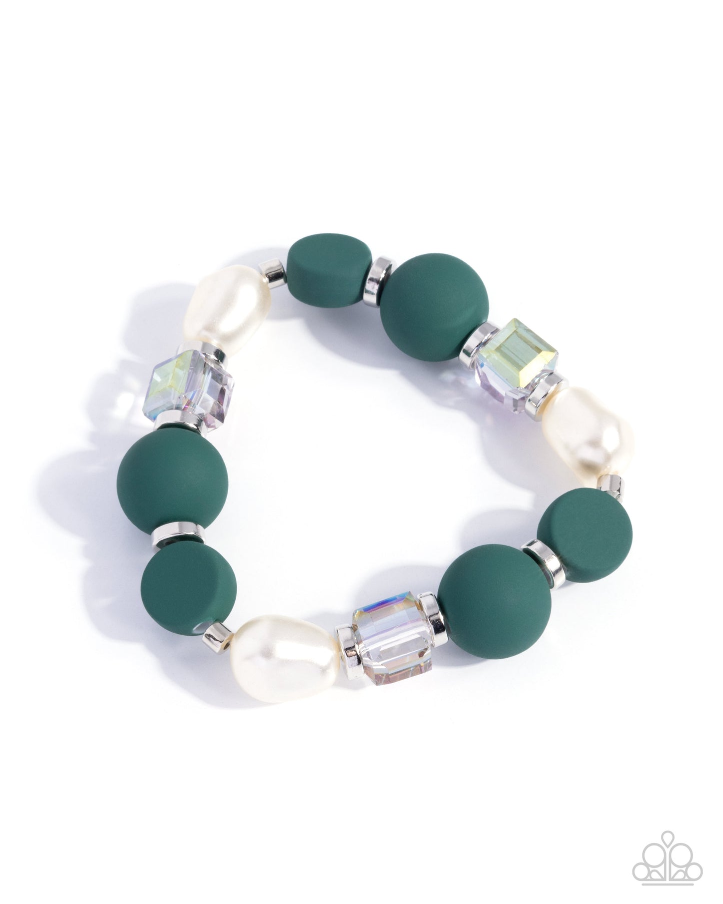 Complete Look green and white bracelet and necklace set