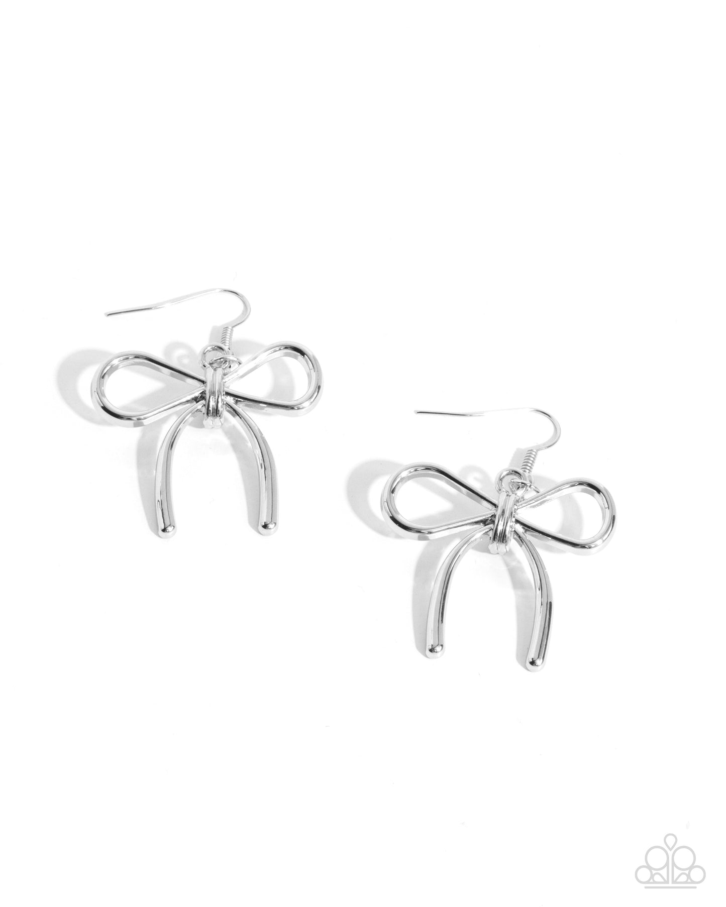 Complete Look silver bow necklace and earring set