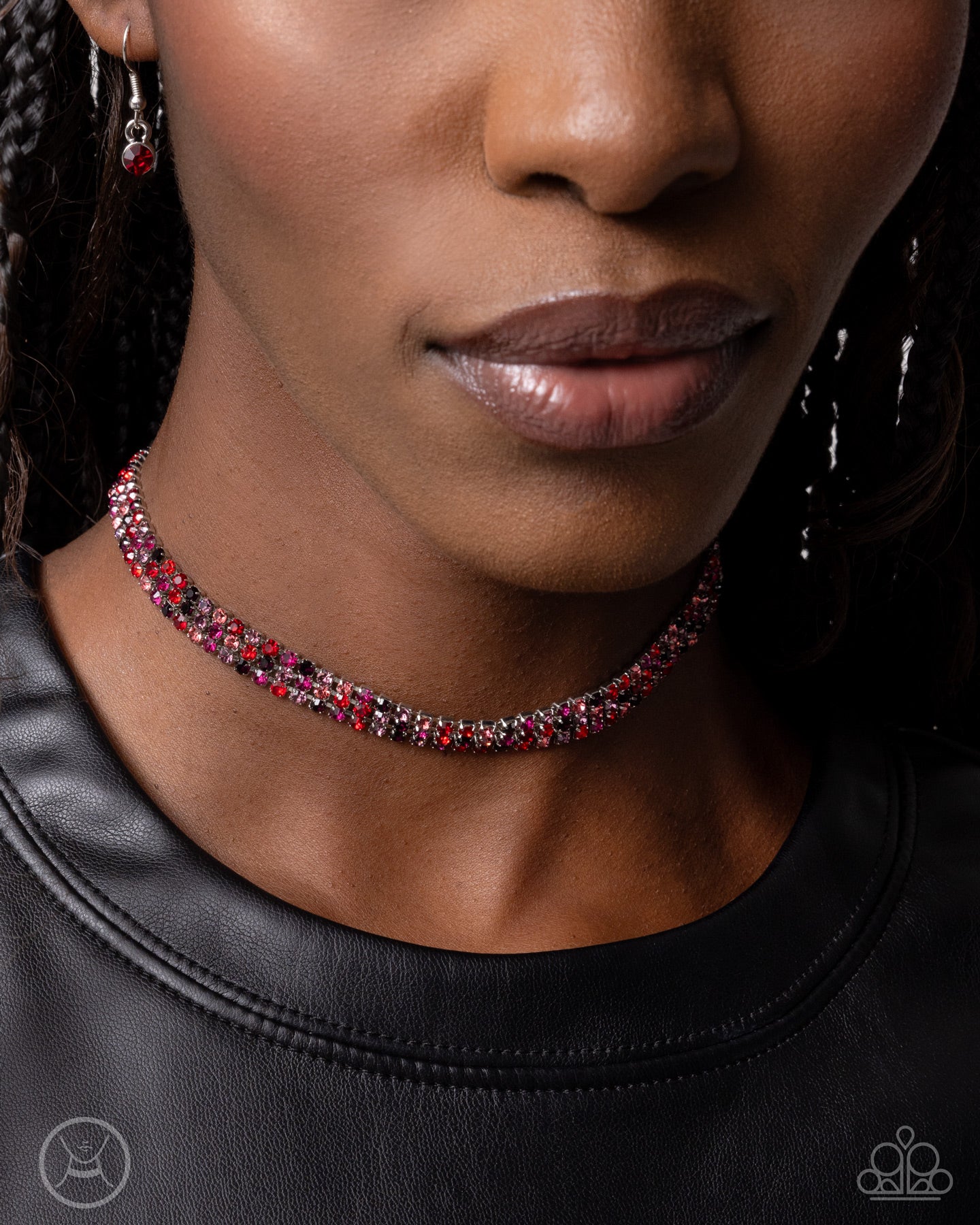 Complete Look red choker and bracelet set