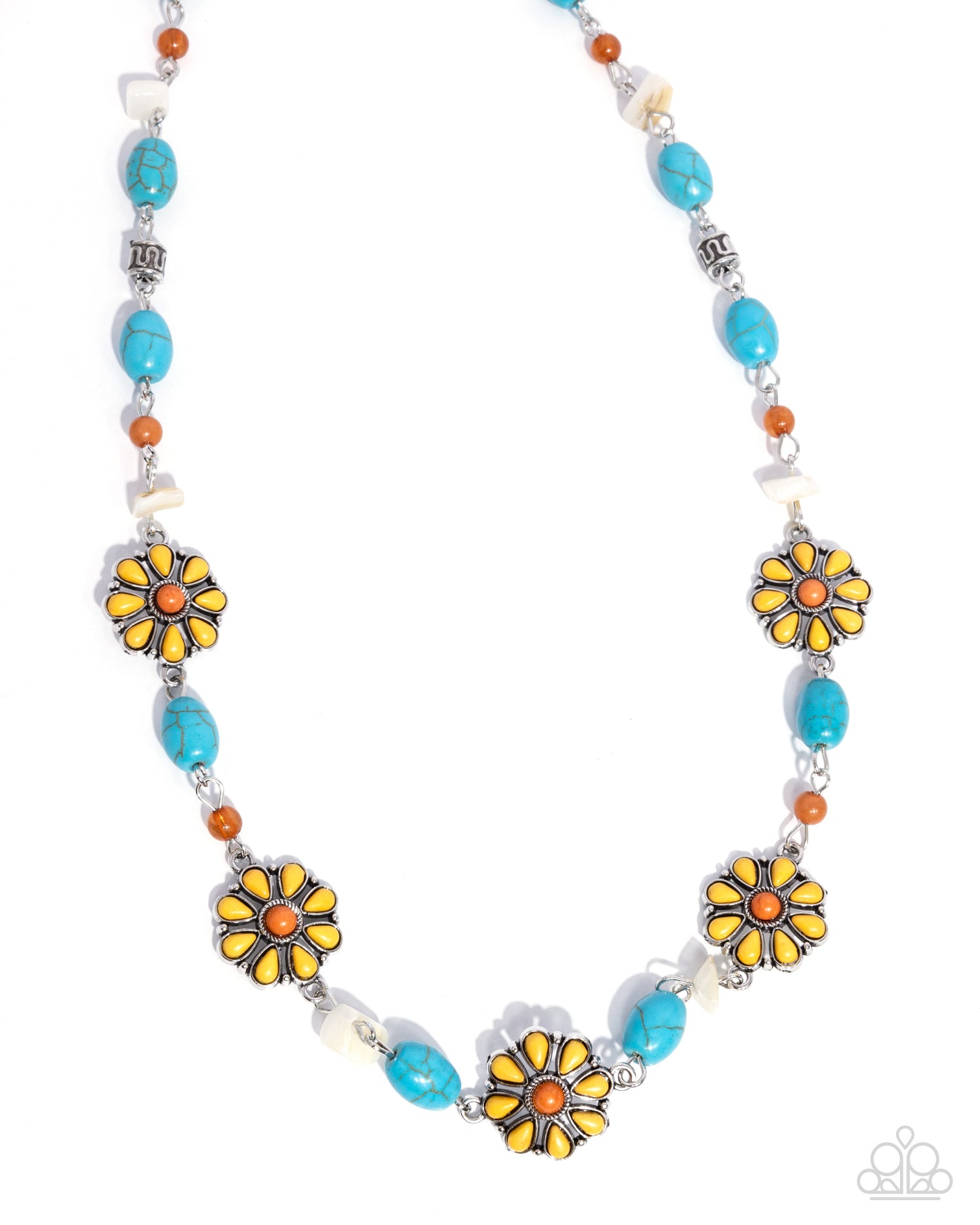 Complete Look turquoise with yellow flowers