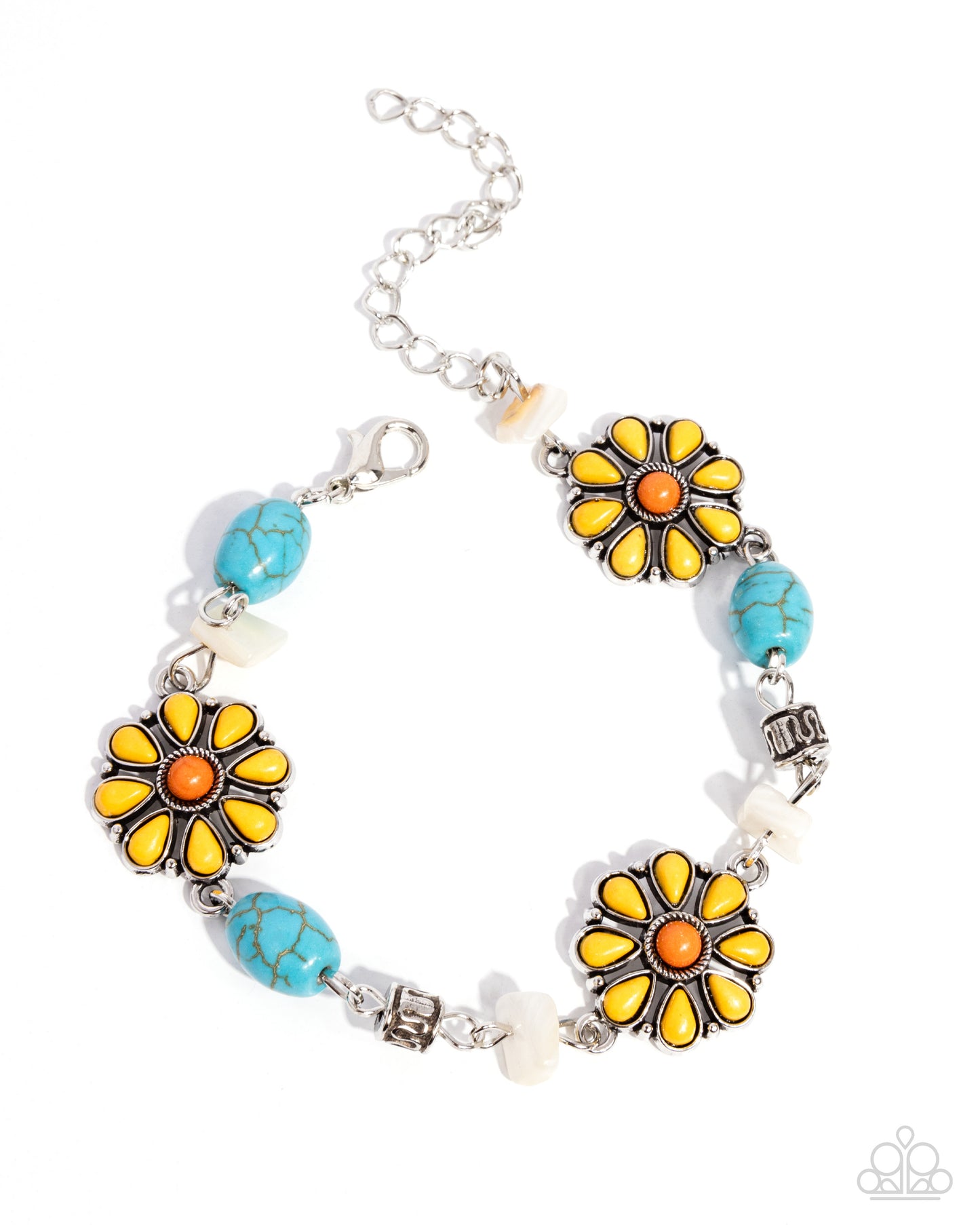 Complete Look turquoise with yellow flowers