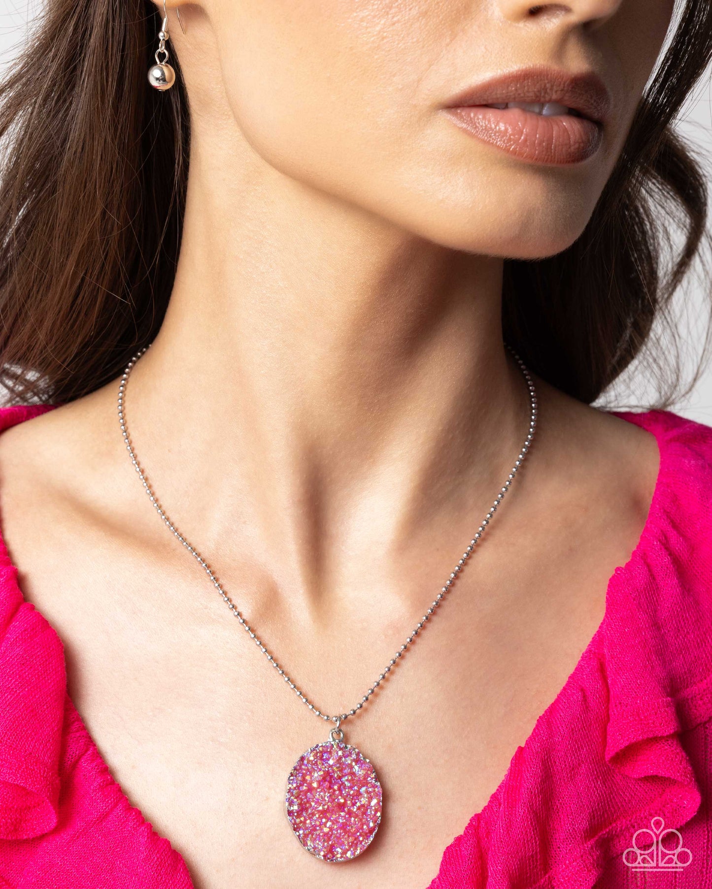Complete Look pink multi necklace and earring set